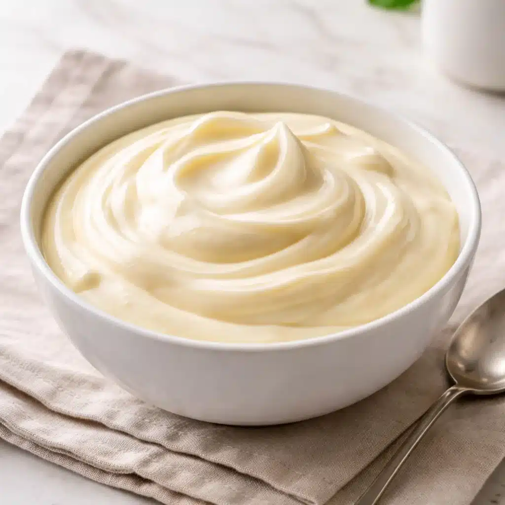 Bavarian cream filling in a bowl