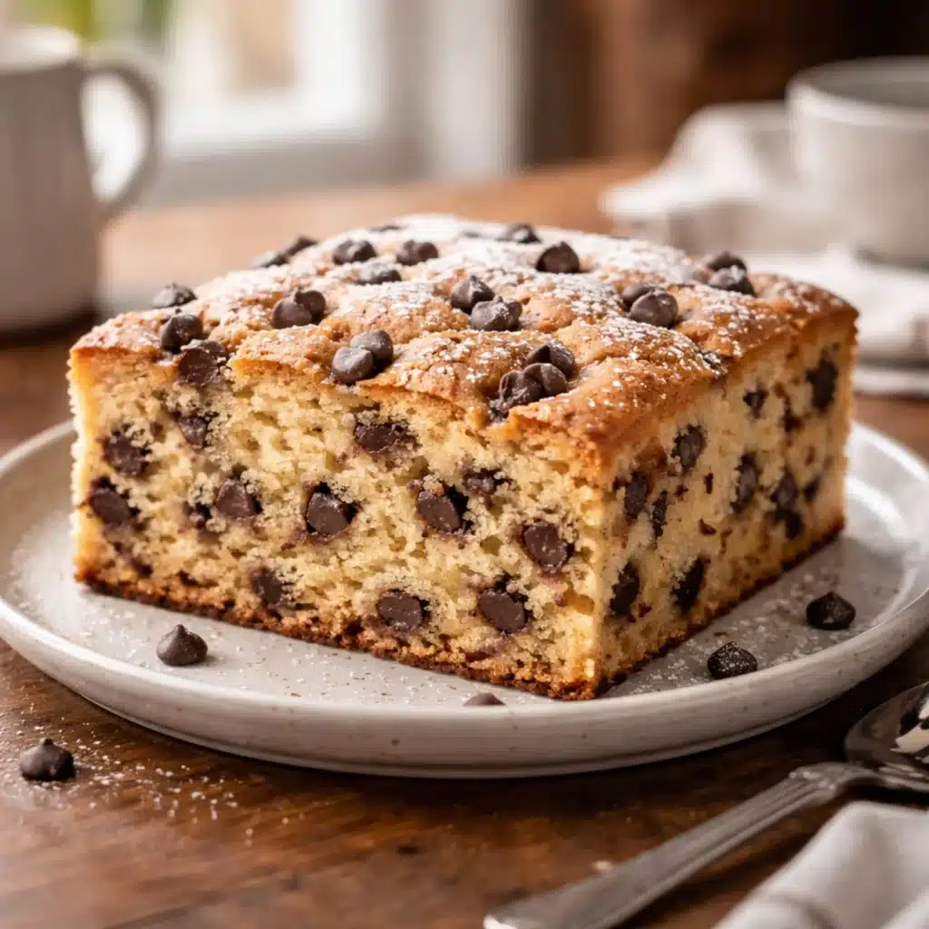 chocolate chip cake baked at home