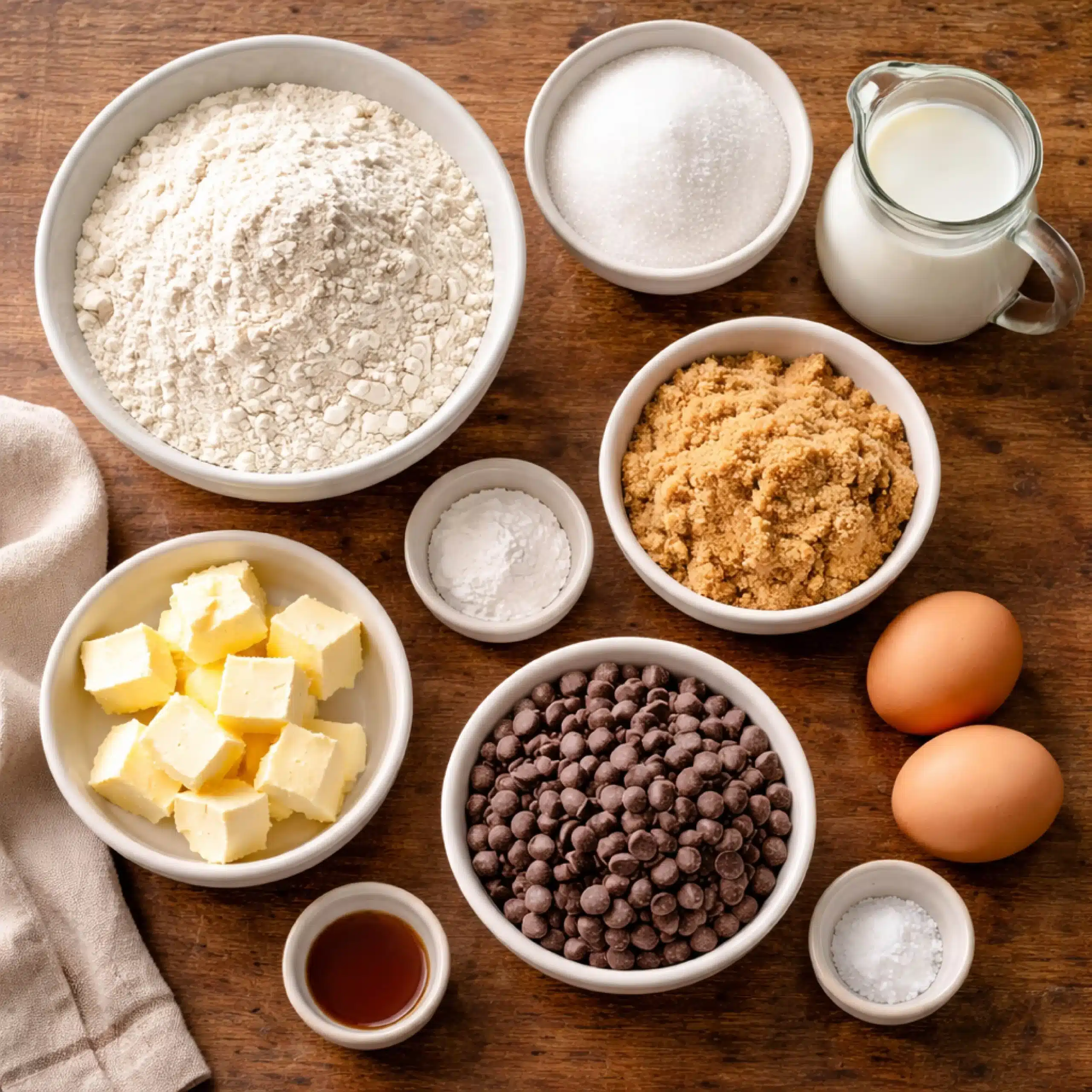 ingredients for chocolate chip cake