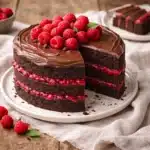 homemade chocolate raspberry cake