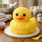 Duck Cake on kitchen table