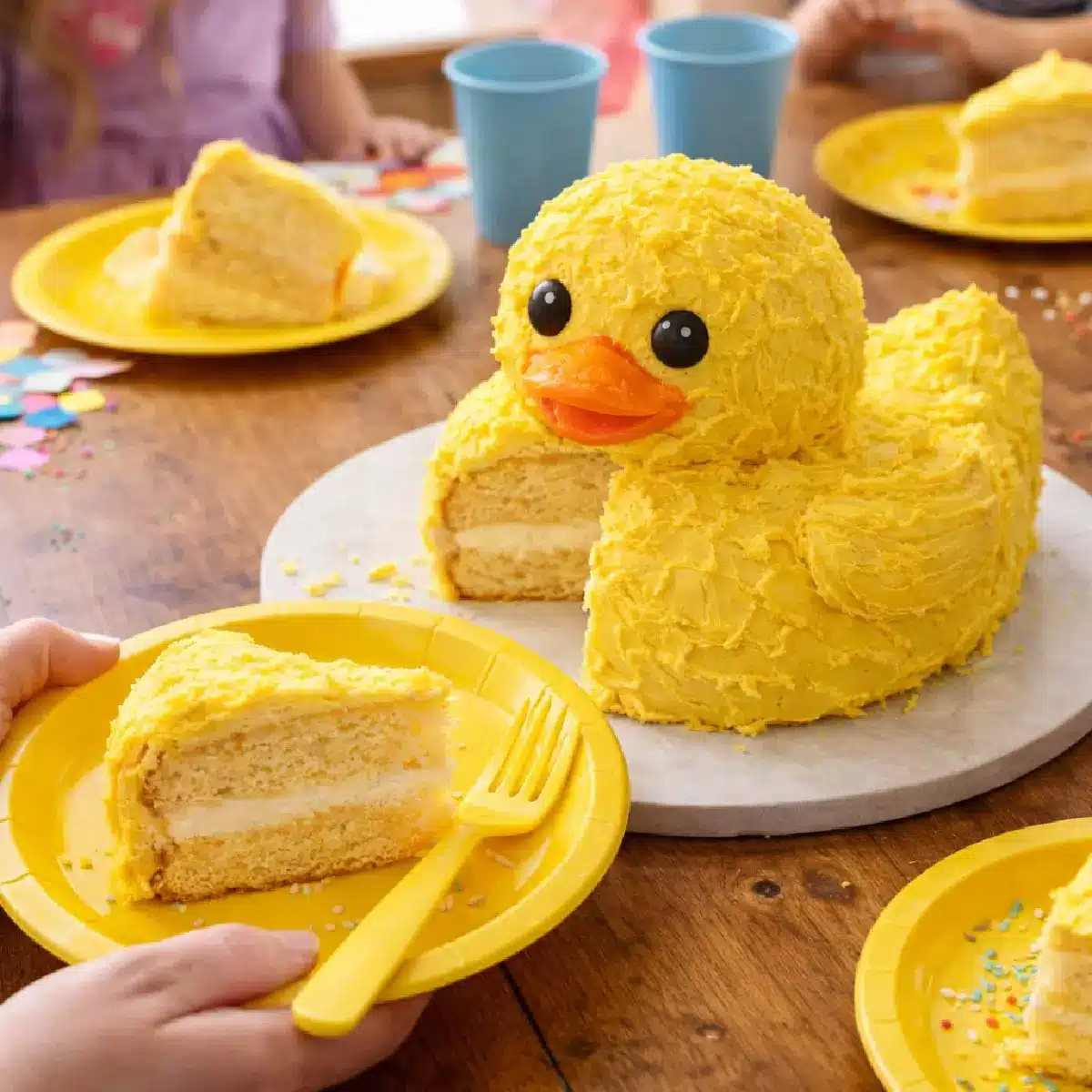 duck-cake-serving Duck Cake slices