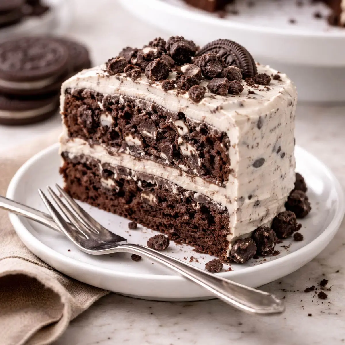 slice of oreo cake