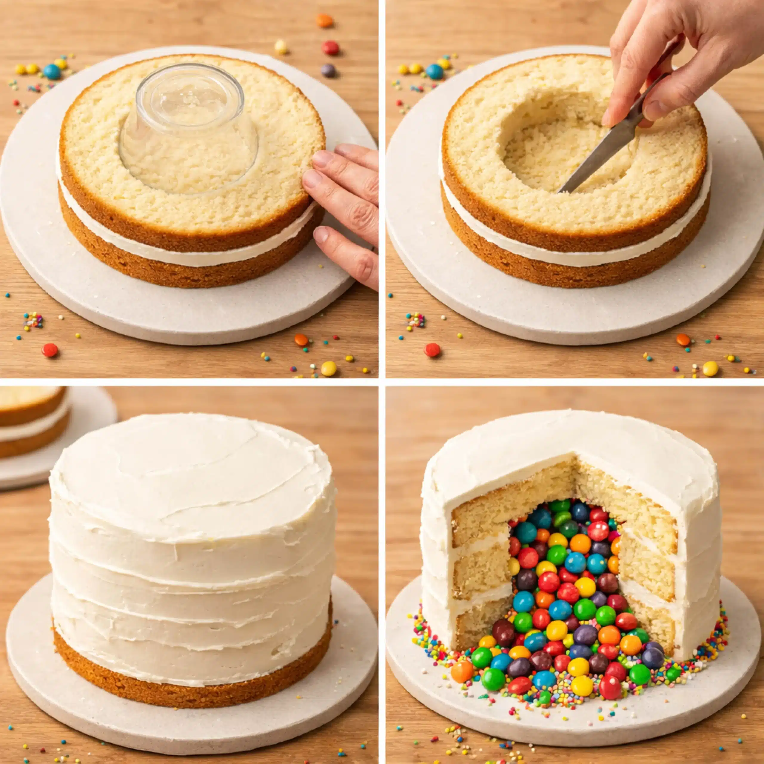 pinata-cake-steps piñata cake assembly steps