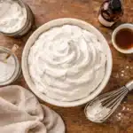 vegan whipped cream in a home kitchen