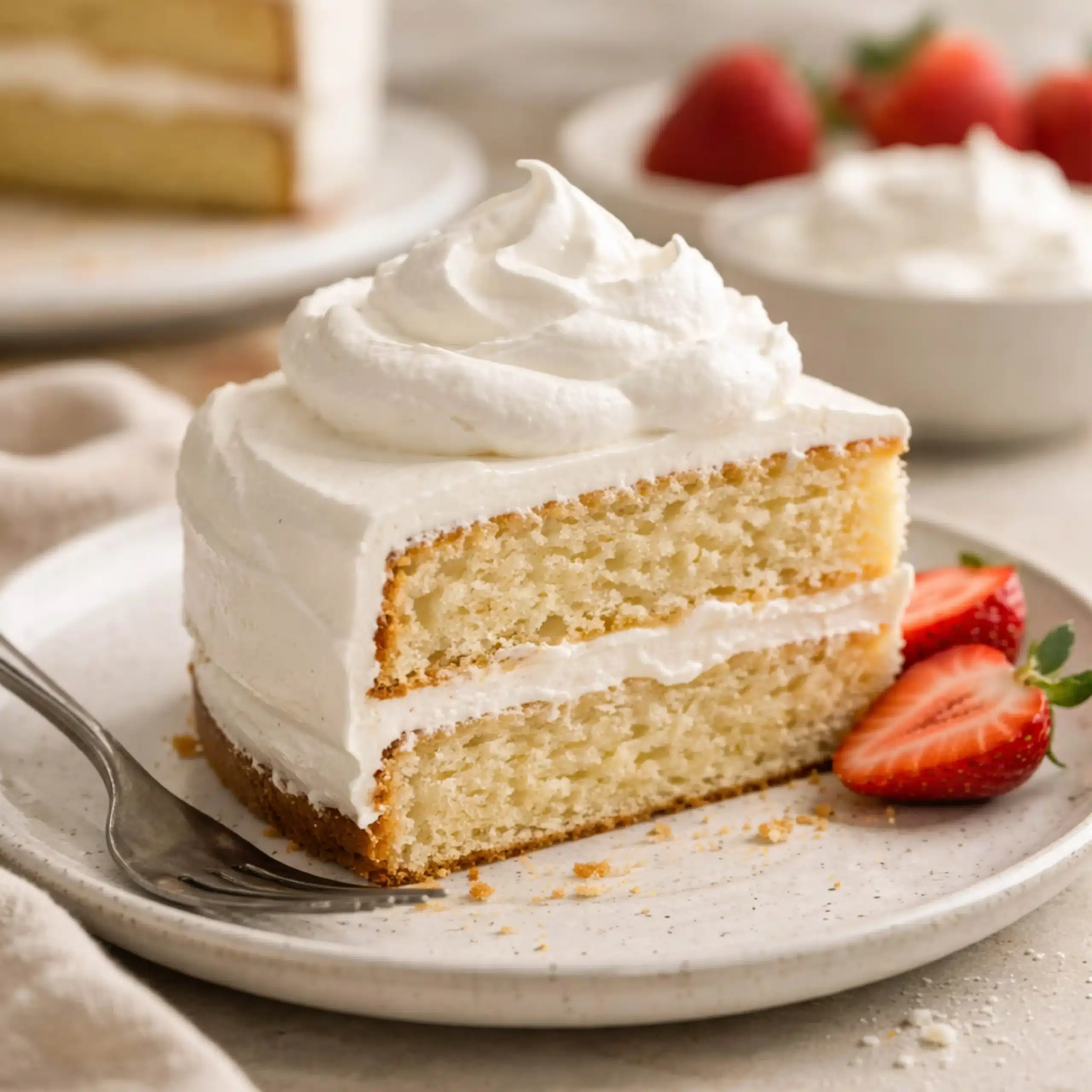 vegan whipped cream on cake
